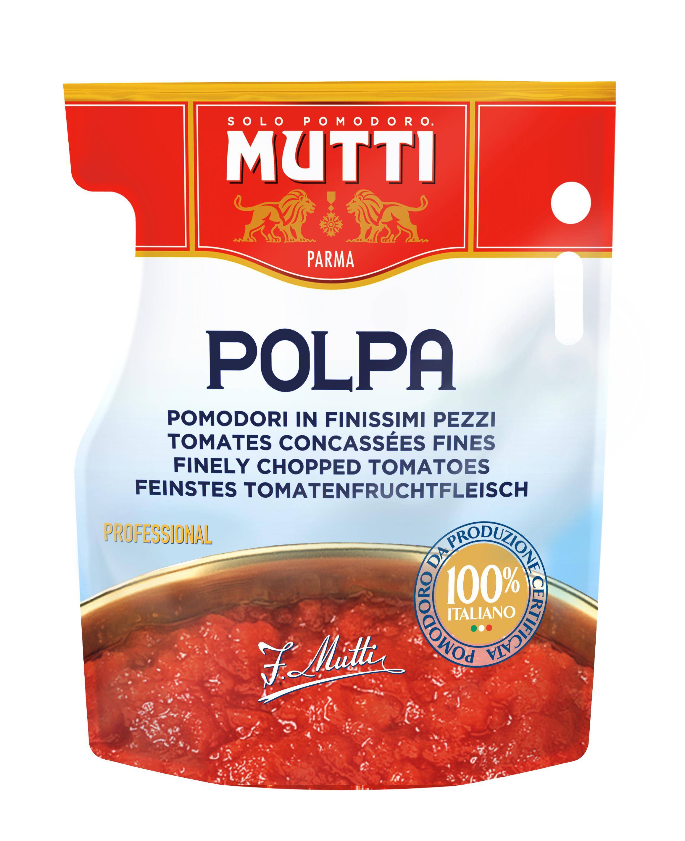 Pomidory kawałki pulpa worek 5kg 2 Mutti 3043 Kuchnie Świata SA