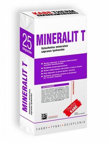 Zaprawa tynkarska mineralna MINERALIT T faktura drapana 2,0 mm szary 25 kg KABE