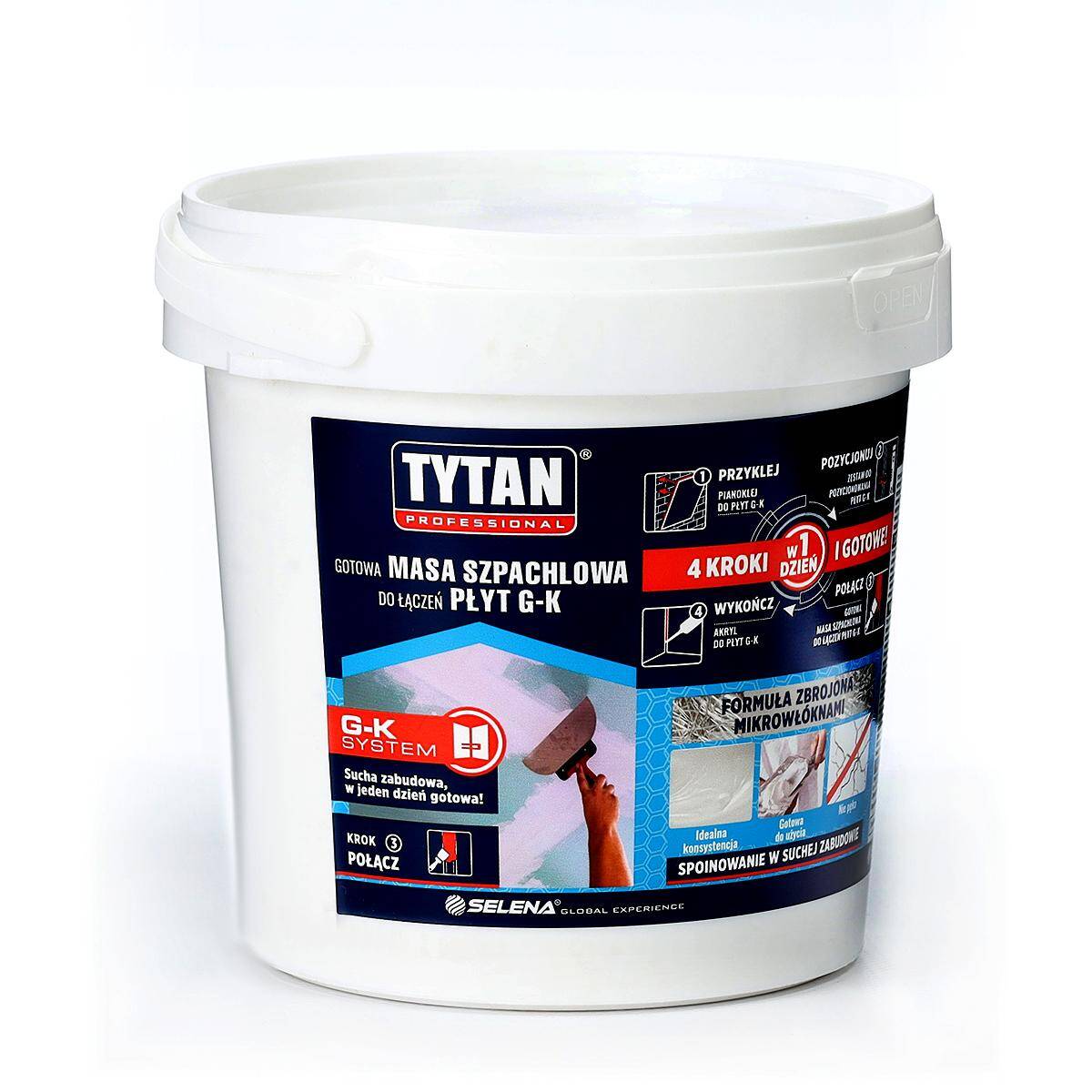 Masa szpachlowa do łączeń płyt GK 1,8 kg biała TYTAN Professional