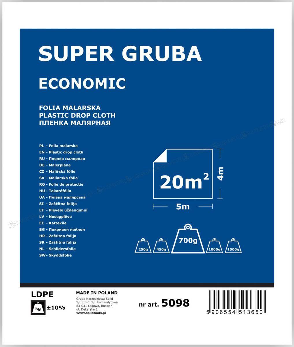 Folia malarska 4x5 Super Gruba Economic 700g (niebieska) 5098