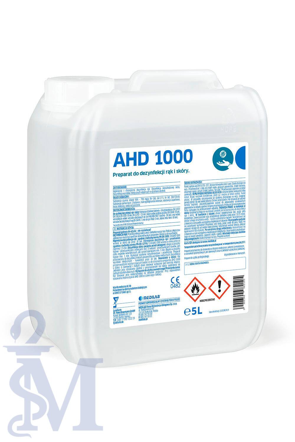 AHD 1000 5 L - płyn do higienicznej i chirurgicznej dezynfekcji rąk i dezynfekcji skóry
