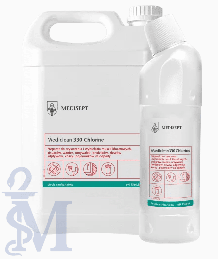 MEDICLEAN MC330 5L - Chlorowy preparat do czyszczenia i wybielania: muszli klozetowych, pisuarów, wanien, umywalek, brodzików