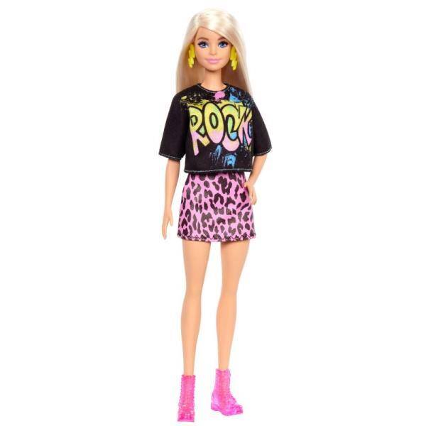 Barbie Lalka Fashionistas Modna przyjaciółka 155  Rockowy t-shirt GRB47 MATTEL