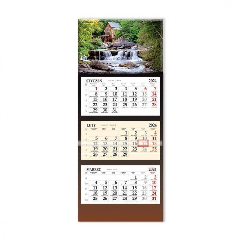 Kalendarz 2023 Trójdzielny SB6 wodospad