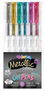 Długopisy Colorino Kids żelowe matallic 6 kolorów