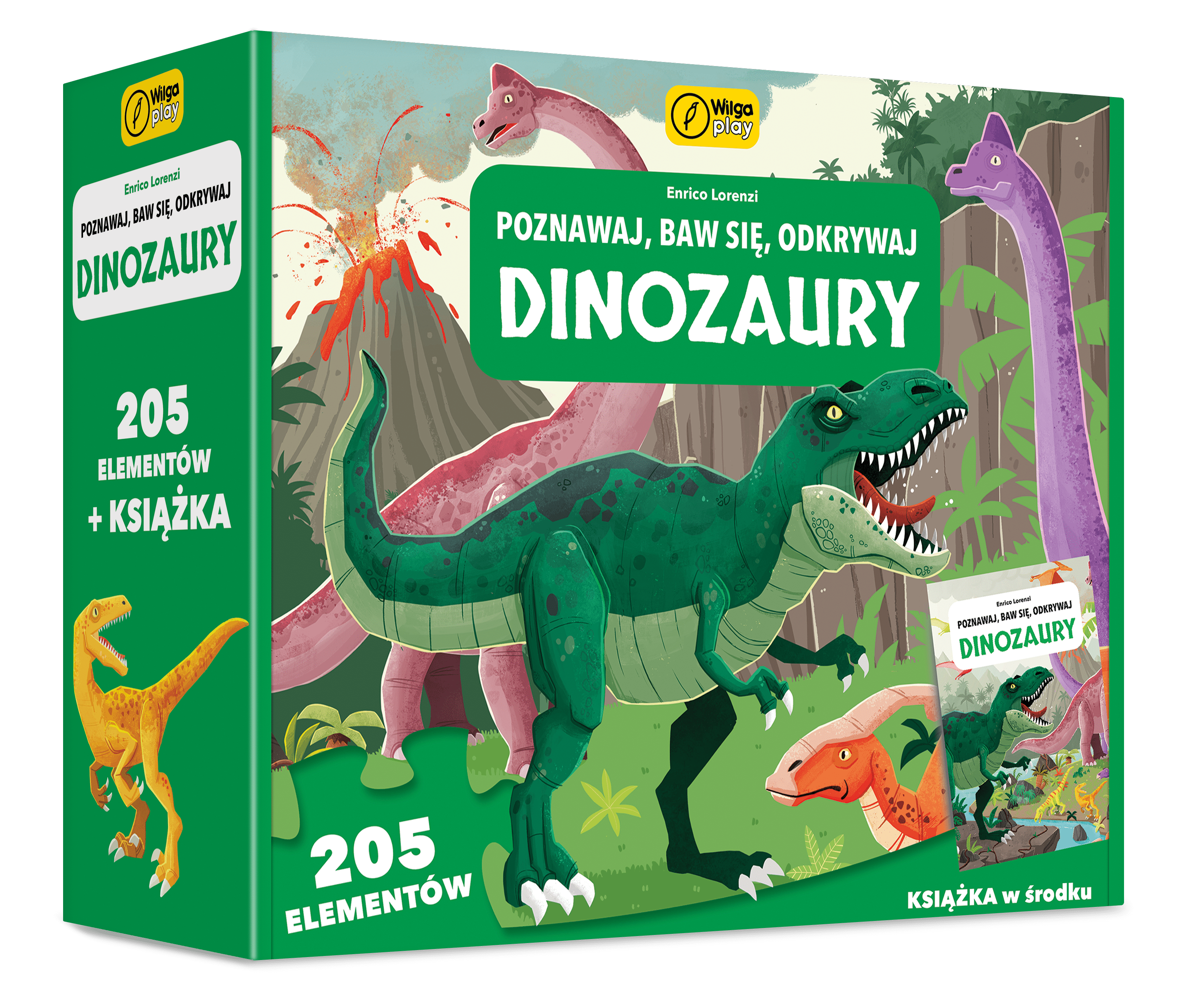 Książka i puzzle Poznawaj, baw się, odkrywaj Dinozaury 205 elementów