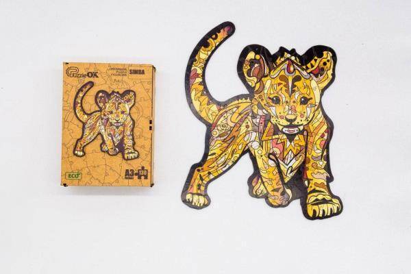 Puzzle drewniane Simba lwiątko PuzA3-00751