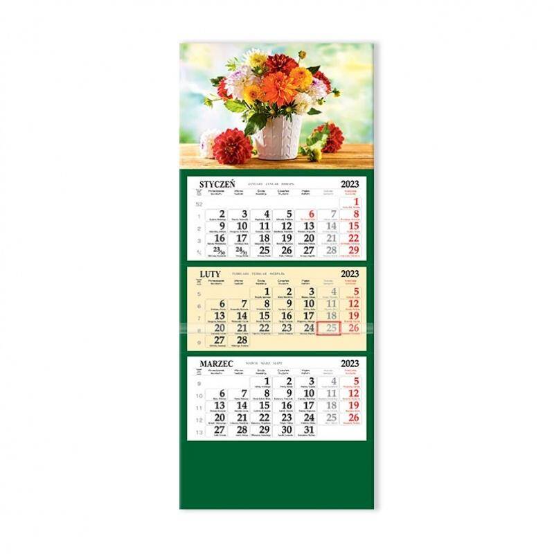 Kalendarz 2023 Trójdzielny SB6-1 Kwiaty