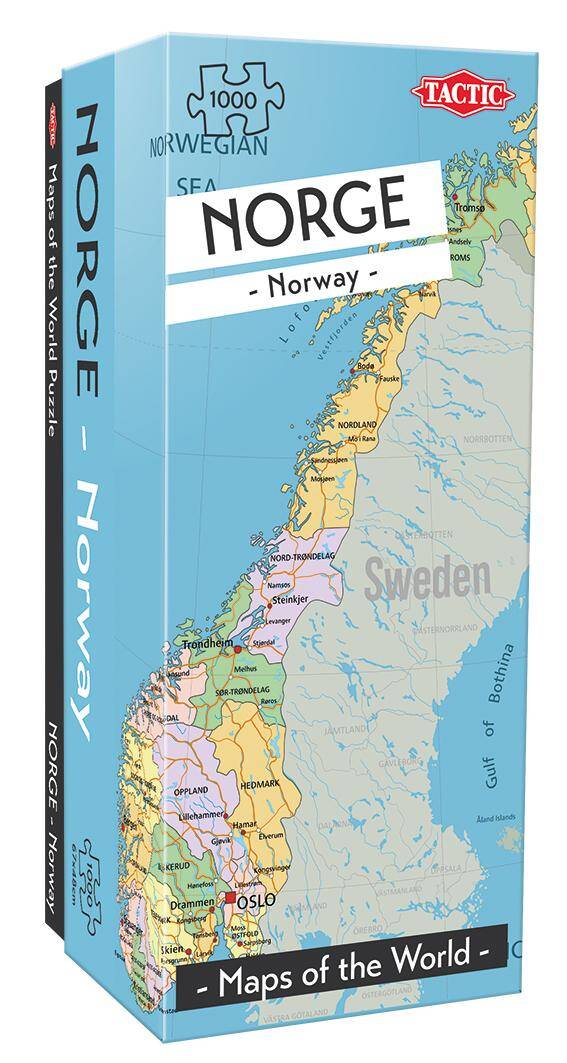 Puzzle 1000 Mapa Norwegia