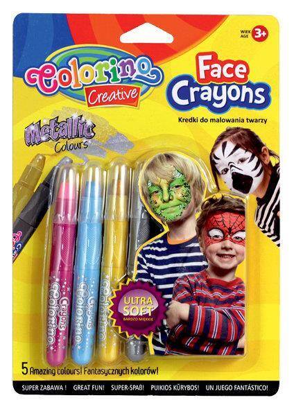 Kredki do malowania twarzy 5 szt na blistrze Metallic Colorino Kids