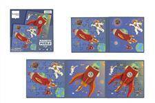 Scratch Puzzle magnetyczne - książka podróżna Rakieta i kosmos 2 obrazki 40 elem.