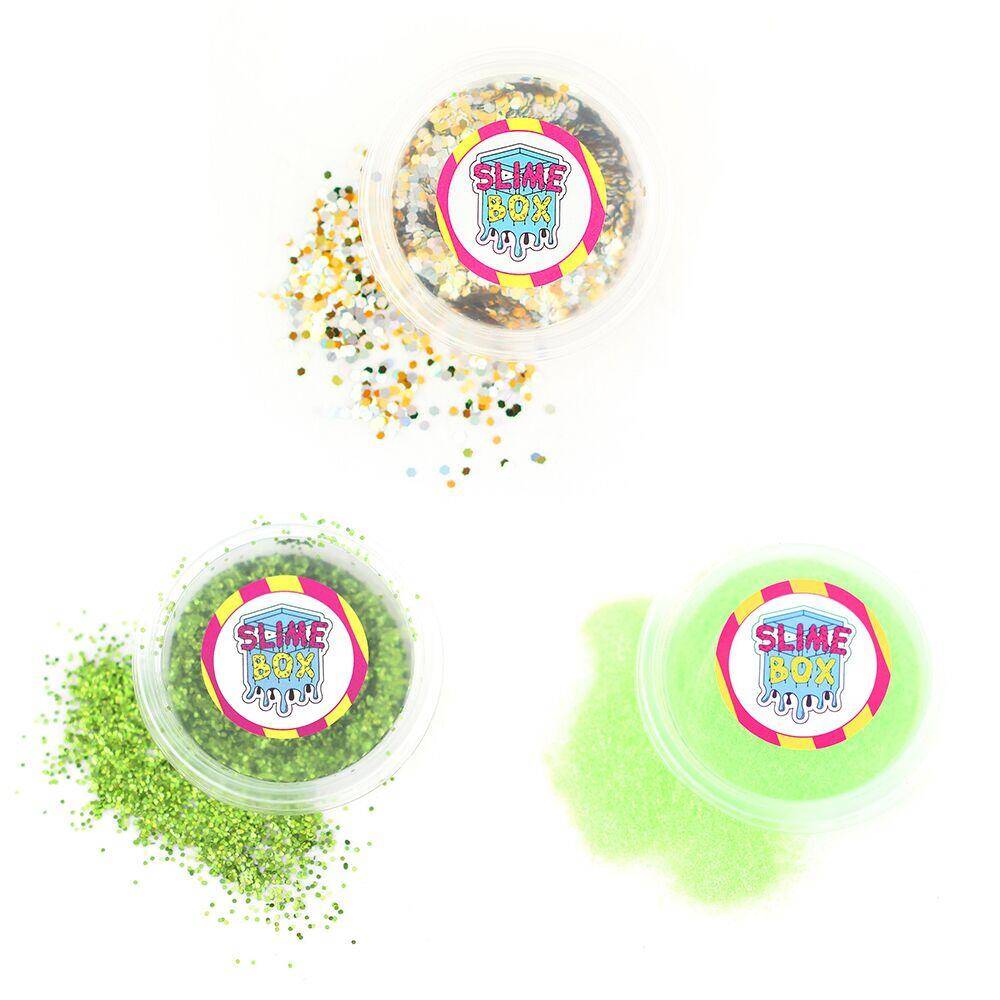 Brokaty zestaw nr 7 - 3 kolory (fluo zielony/zielony/confetti)