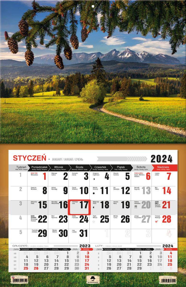 Kalendarz 2024  jednodzielny Tatry KTJ3X-V.9