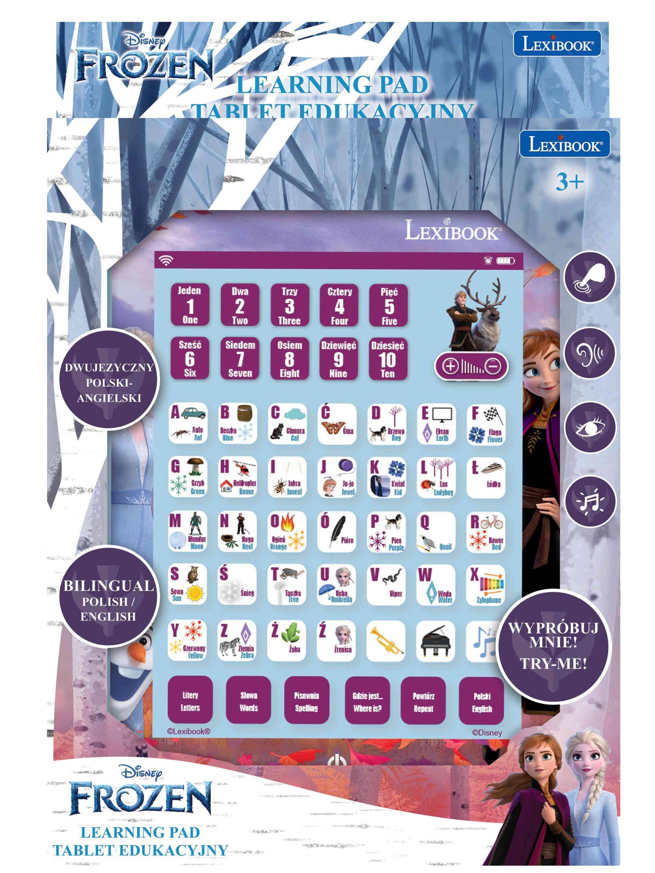 Dwujęzyczny tablet edukacyjny Frozen (PL/EN) JCPAD002FZi17