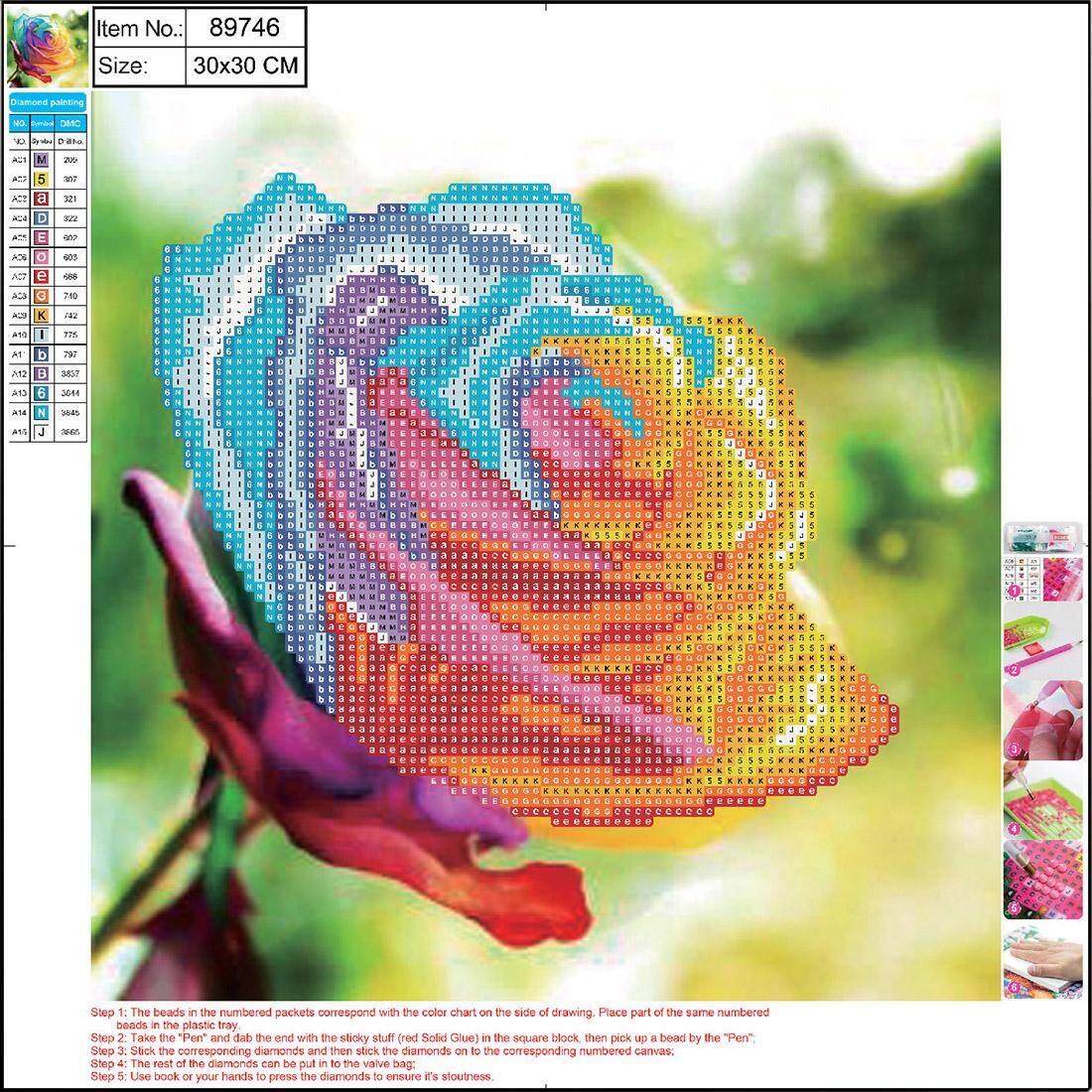 Mozaika diamentowa 5D Roses 30x30