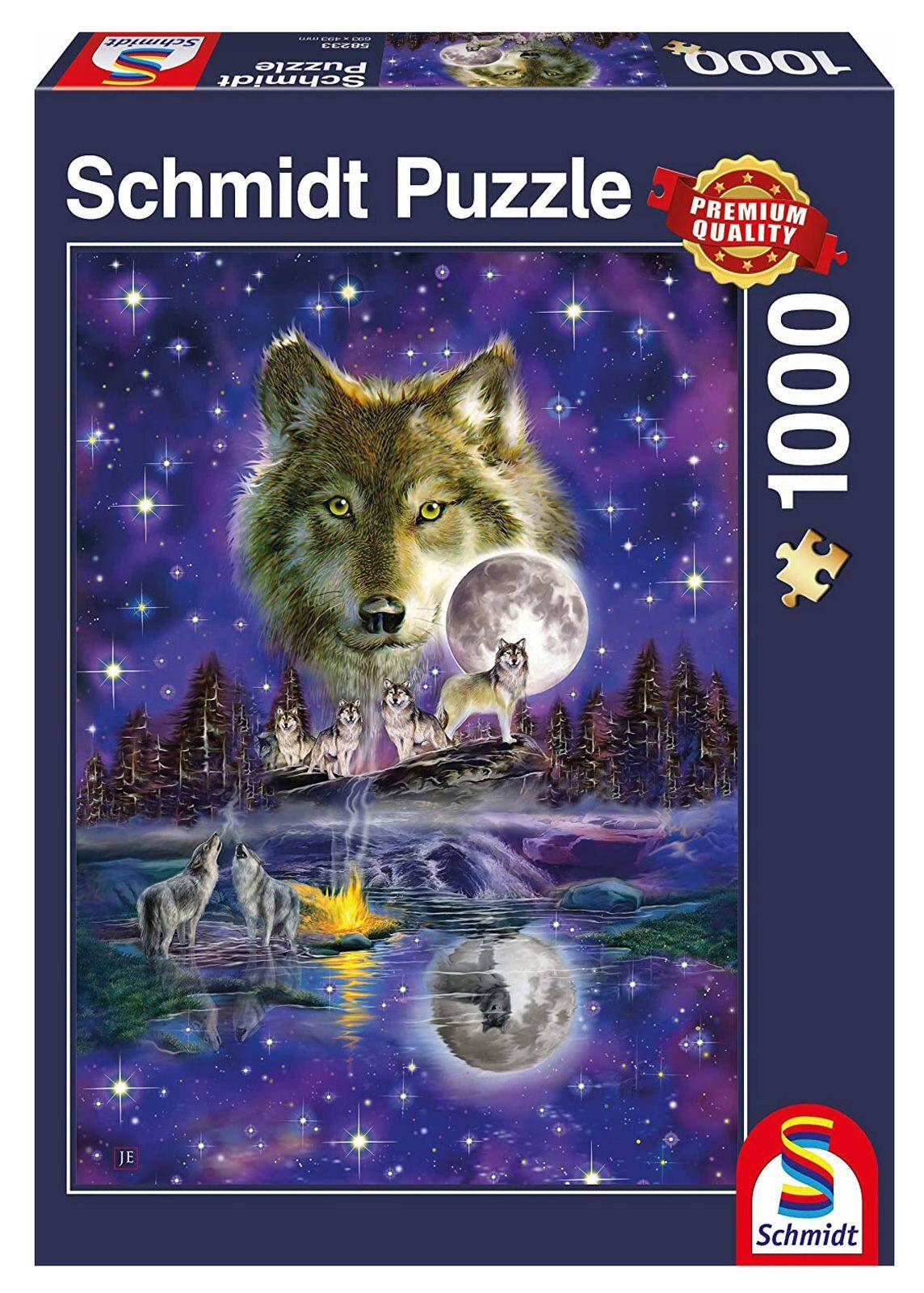 Puzzle 1000 PQ Wilk w świetle księżyca 105998