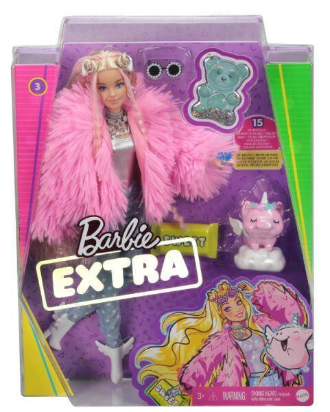Barbie Lalka EXTRA MODA + akcesoria 3 GRN28 GRN27 MATTEL
