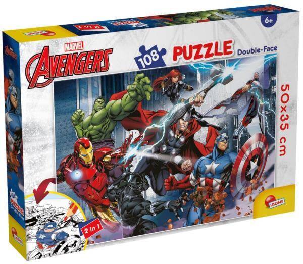 Puzzle podłogowe dwustronne 108el Marvel Avengers LISCIANI 99719