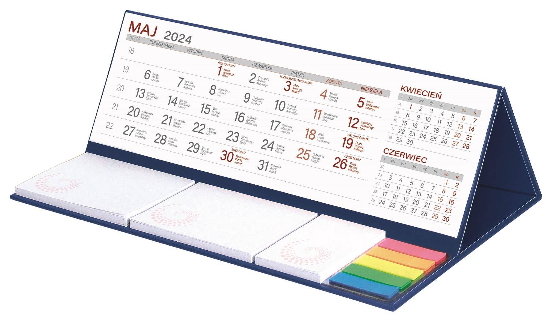 Kalendarz z notesem maxi granat 2024