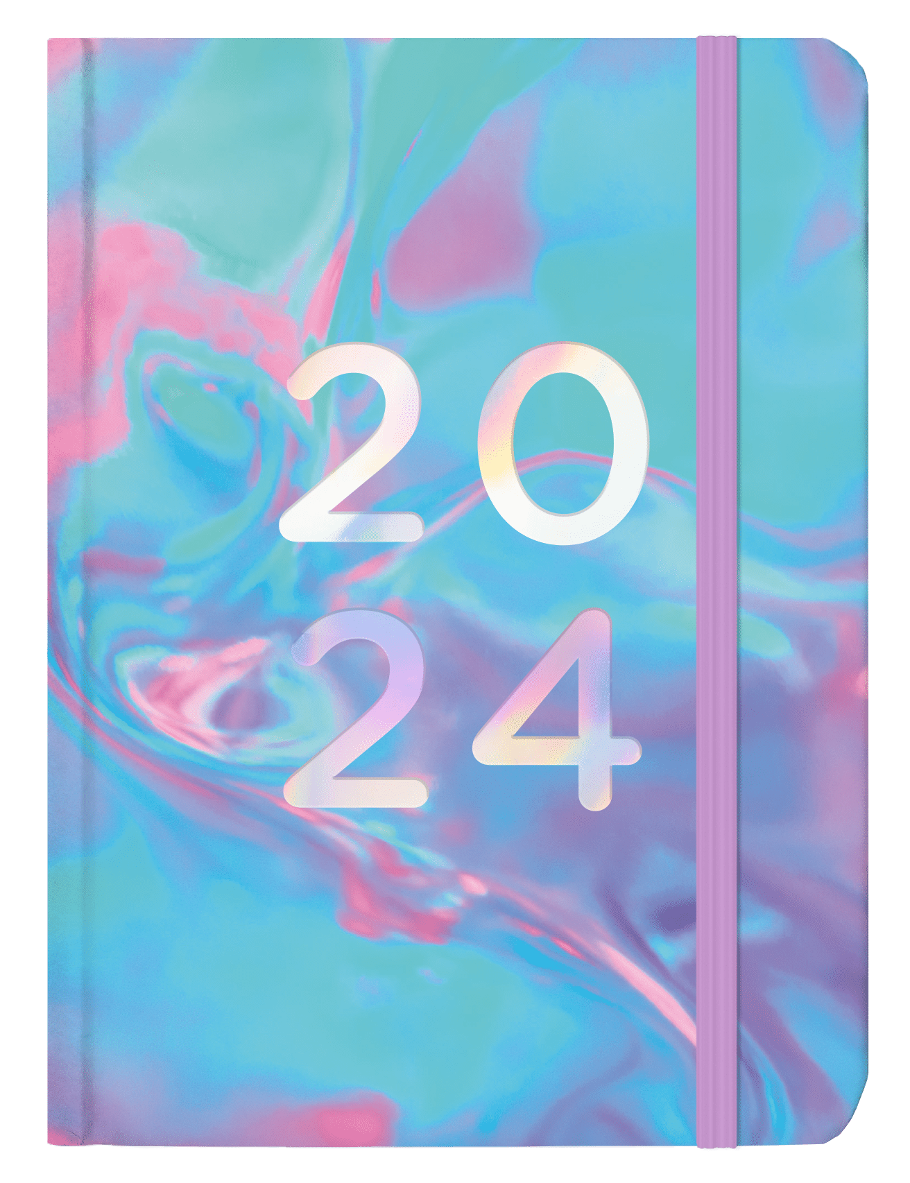 Kalendarz 2024 B6 codzienny kolorowy marmur