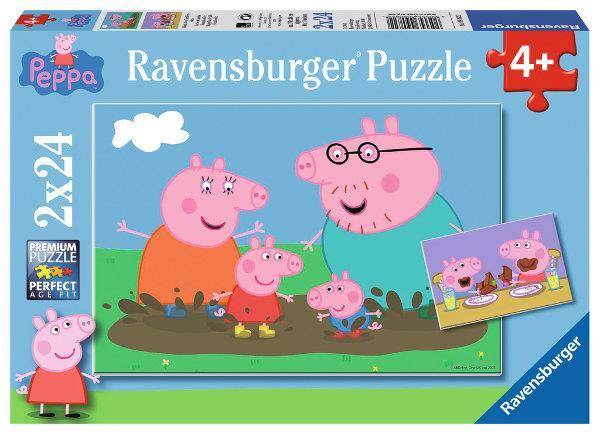 Puzzle Świnka Peppa: Zabawa w błocie 2x24 el. 090822 RAVENSBURGER