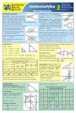 Podręczne Tablice Szkolne  / Matematyka LO, LP i T/część 2 - planimetria, stereometria, trygonometria i ciąg dalszy analizy