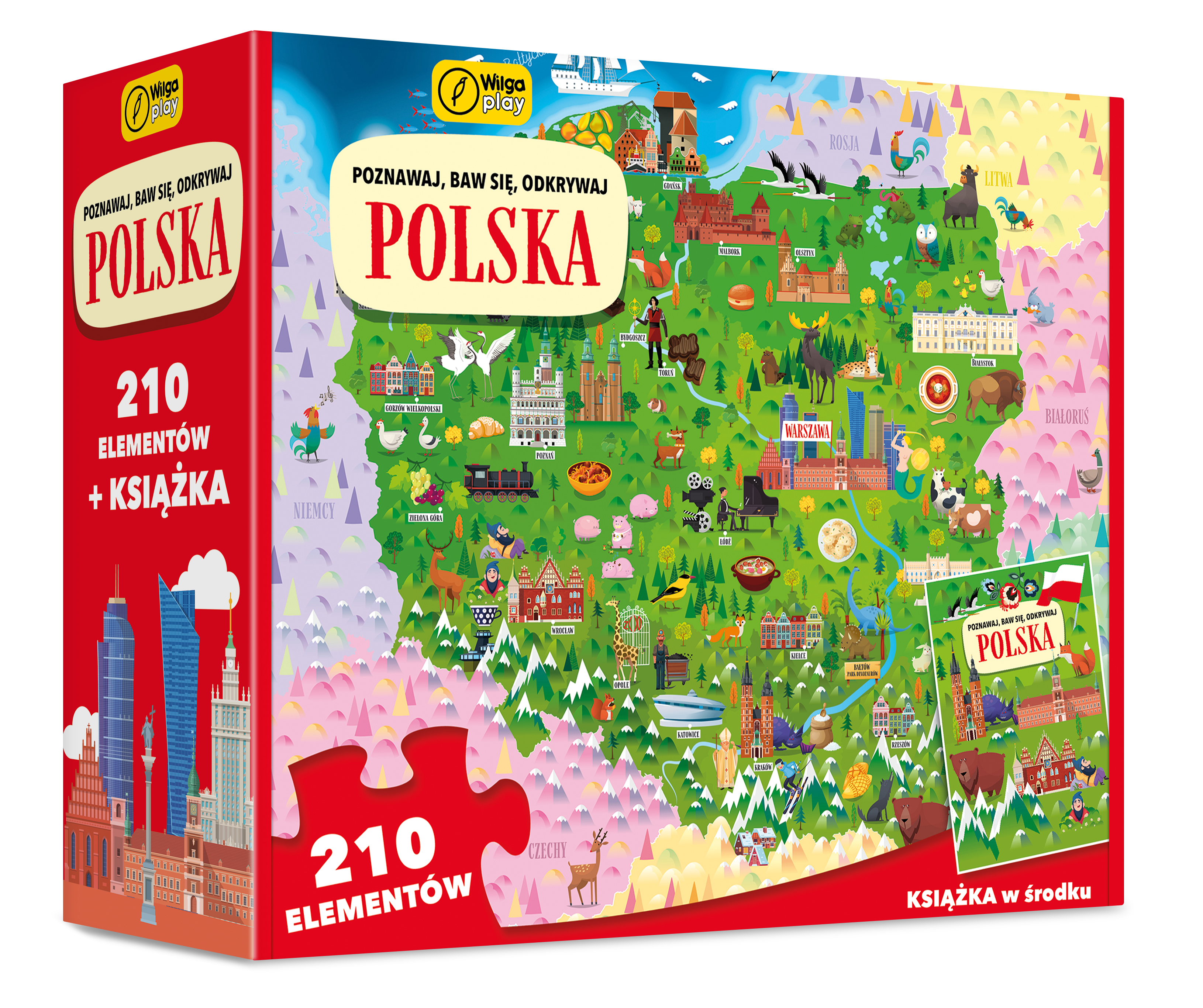 Książka i puzzle Poznawaj, baw się, odkrywaj Polska 210 elementów