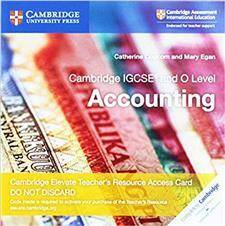 Cambridge IGCSEA and O Level Accounting Cambridge Elevate Teacher's Resource Access Card