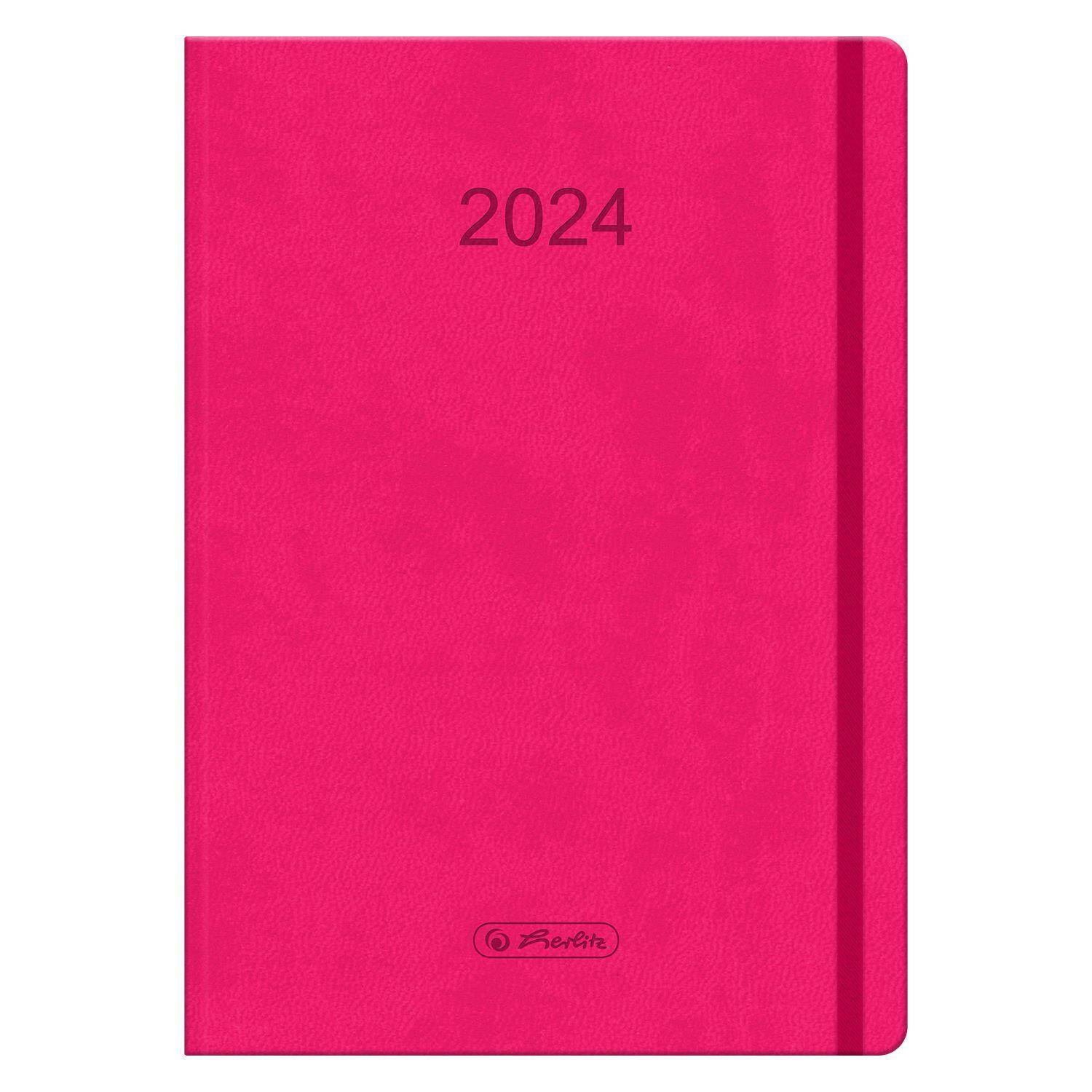 Kalendarz 2024 tygodniowy A5 flex różowy
