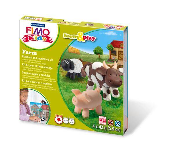 Zestaw FIMO Kids Form&Play Farma 4 x 42g + akcesoria Staedtler