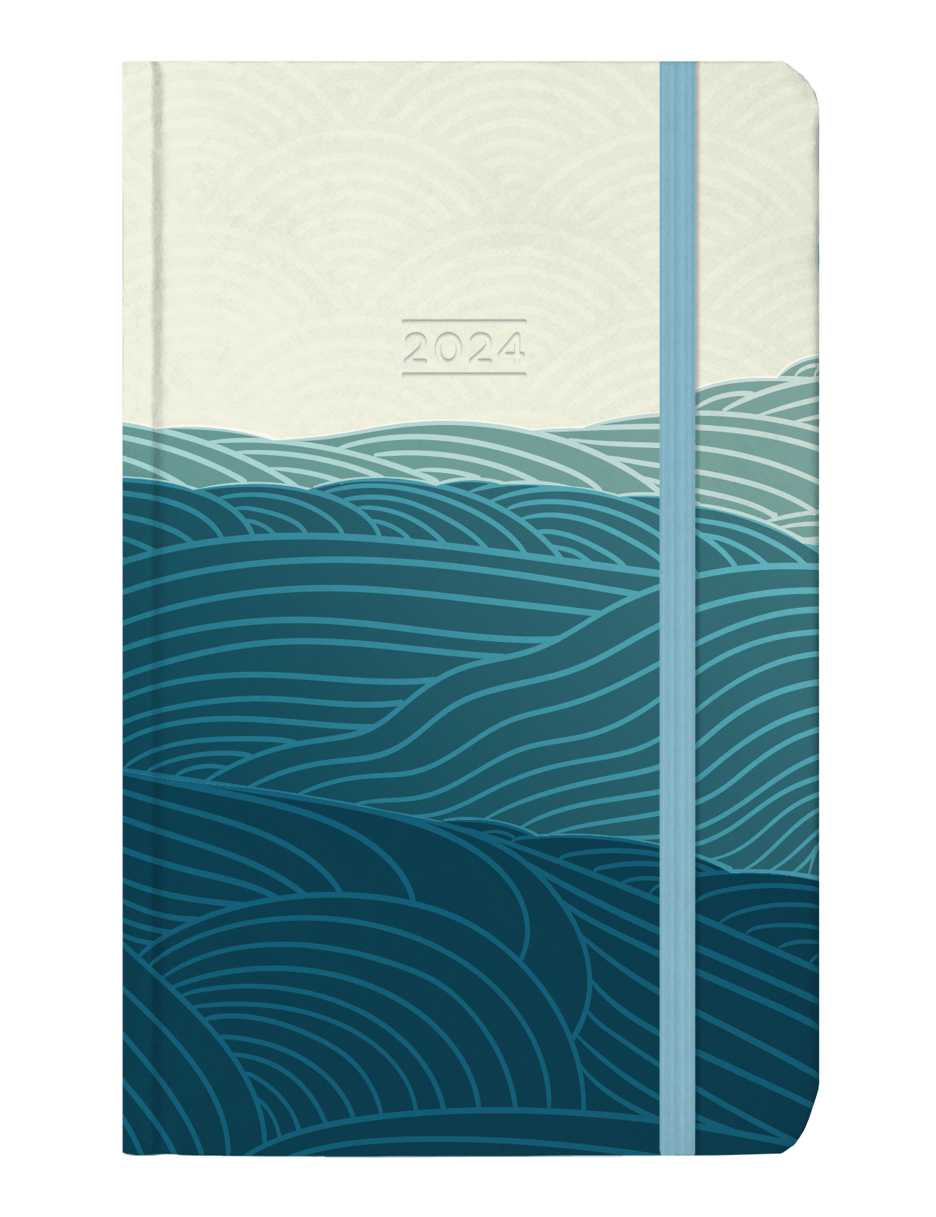 Kalendarz 2024 kieszonkowy z gumką morskie wzgórza
