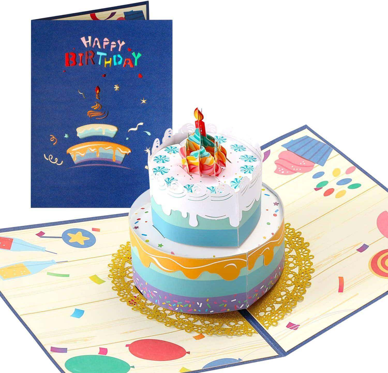 Wyskakująca kartka urodzinowa 3D (ciasto)