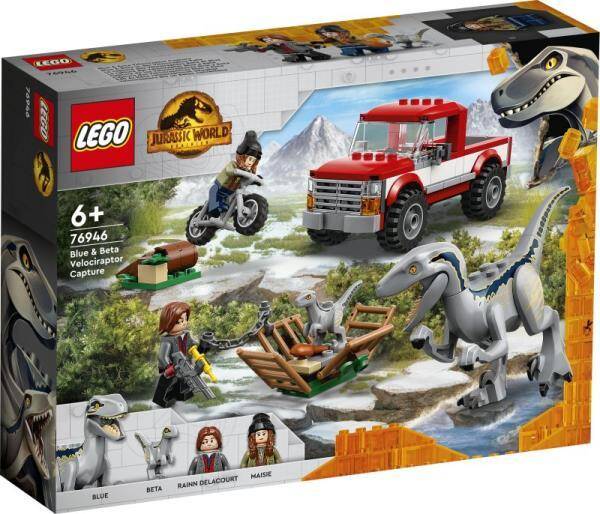 LEGO ®JURASSIC WORLD Schwytanie welociraptorów Blue i Bety 76946 (181 el.) 6+