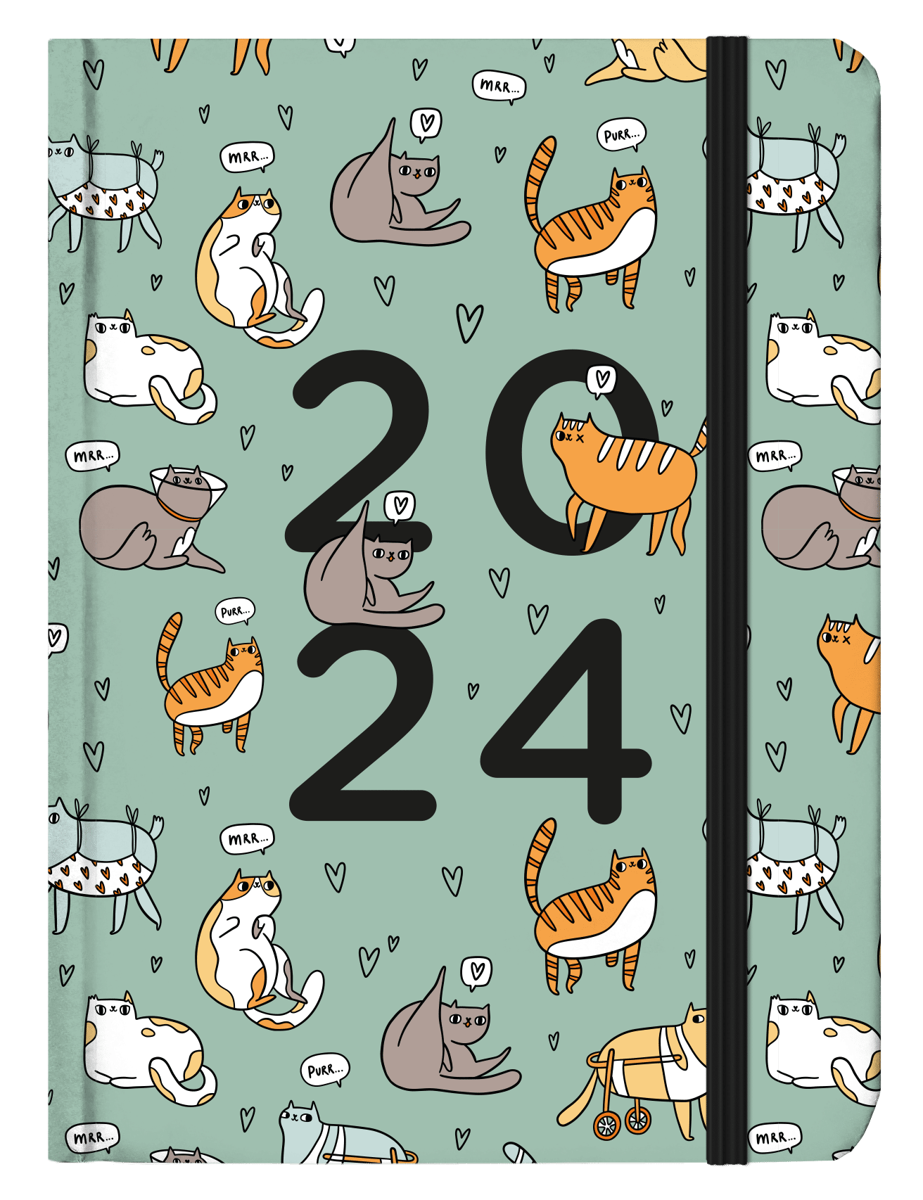 Kalendarz 2024 B6 codzienny koty