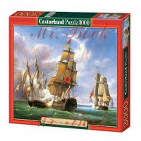 Puzzle 3000 el C-300037-2 Copy of Combat between the French and the English Vessels