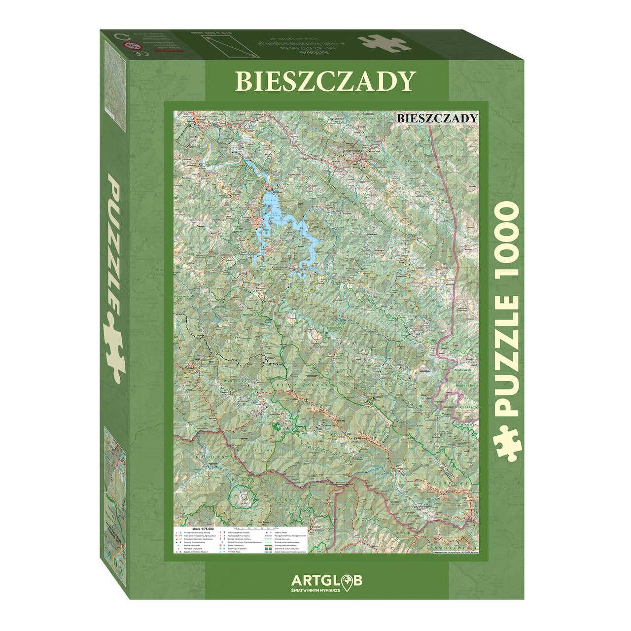 Puzzle 1000 Bieszczady mapa turystyczna 1:75 000