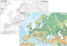 Europa mapa fizyczna, mapa ścienna, skala 1:3 300 000