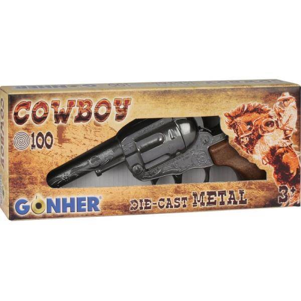 Rewolwer kowbojski 100 strzałów metalowy GONHER 101/0