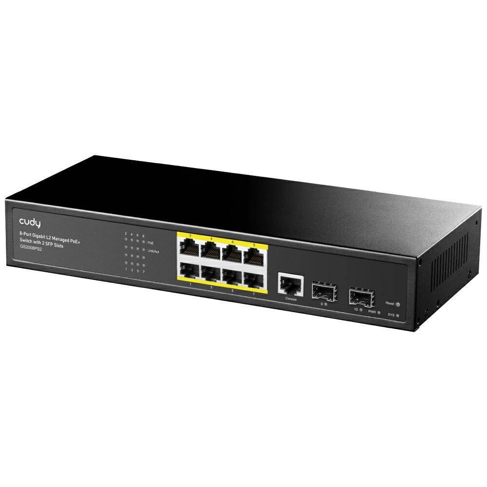 8-Port Gigabit L2 Managed PoE+ Switch with 2 SFP Slots GS2008PS2