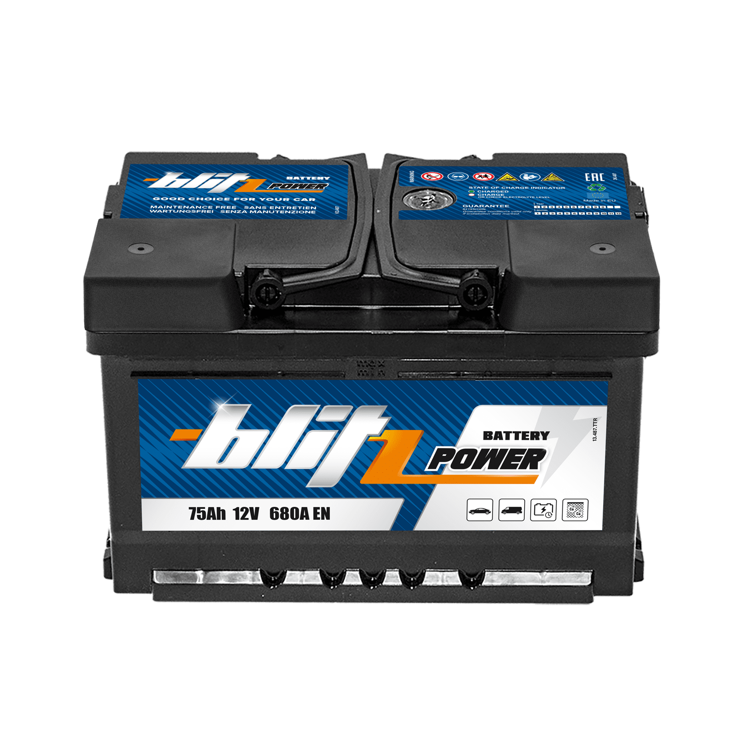 Akumulator BLITZ 75AH/12V 680A P+ (Zdjęcie 2)