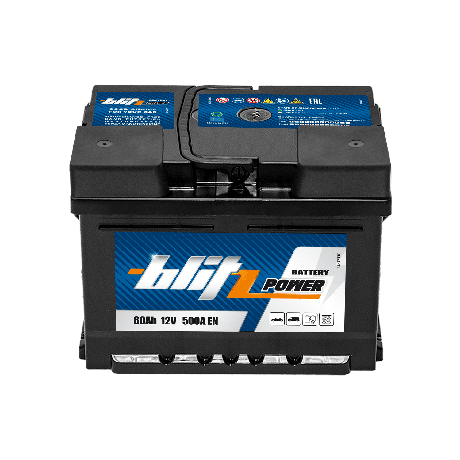 Akumulator BLITZ 60AH/12V 500A P+ (Zdjęcie 2)