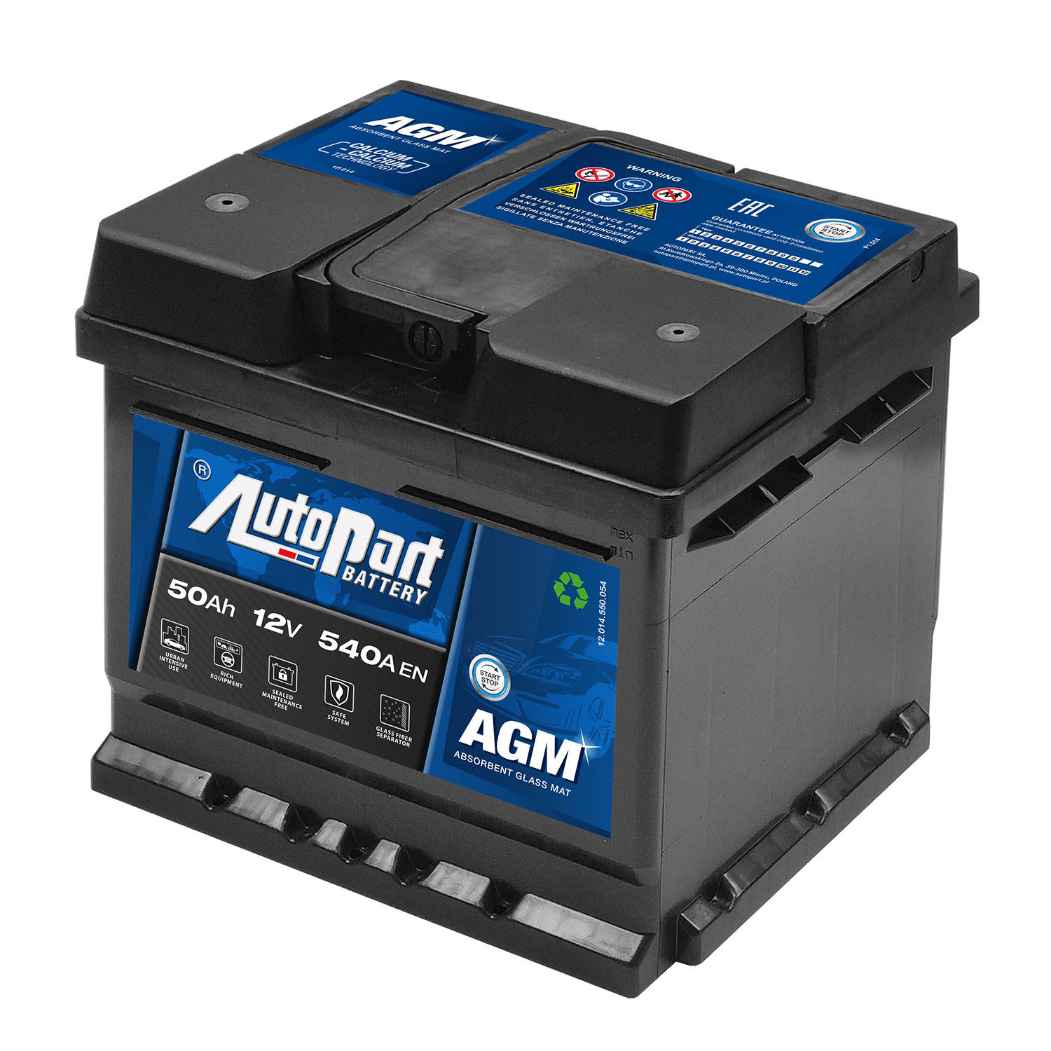 550-175 Akumulator AUTOPART Galaxy AGM 50Ah 540A