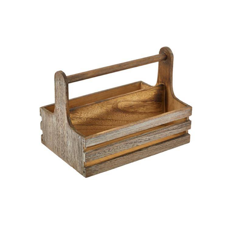 Table Service Medium Rustic Wooden Table Caddy 165x200 mm