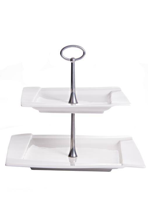 KUBIKO CAKE PLATTER 2 LEVELS 250x250 mm  CENA DO WYPRZEDANIA STOKU