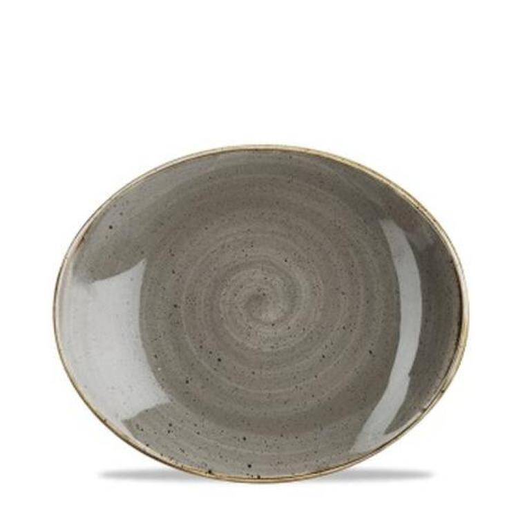 STONECAST GREY Oval Coupe Plate 160x192 mm