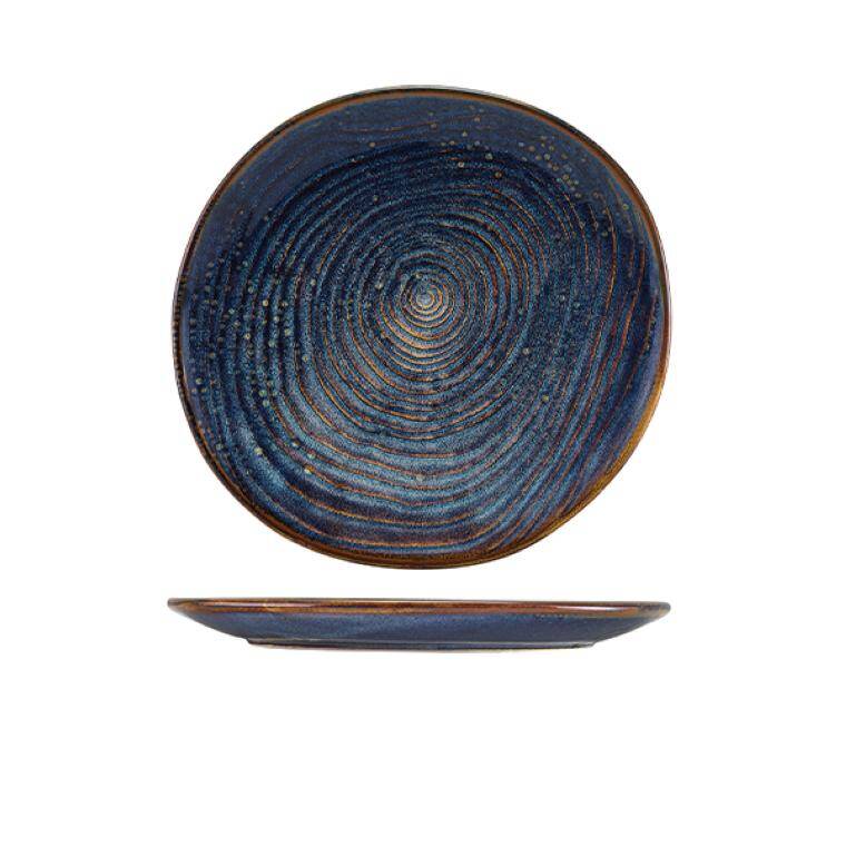 Terra Tableware Terra Porcelain Aqua Blue Organic Plate 25cm diam. 250 mm