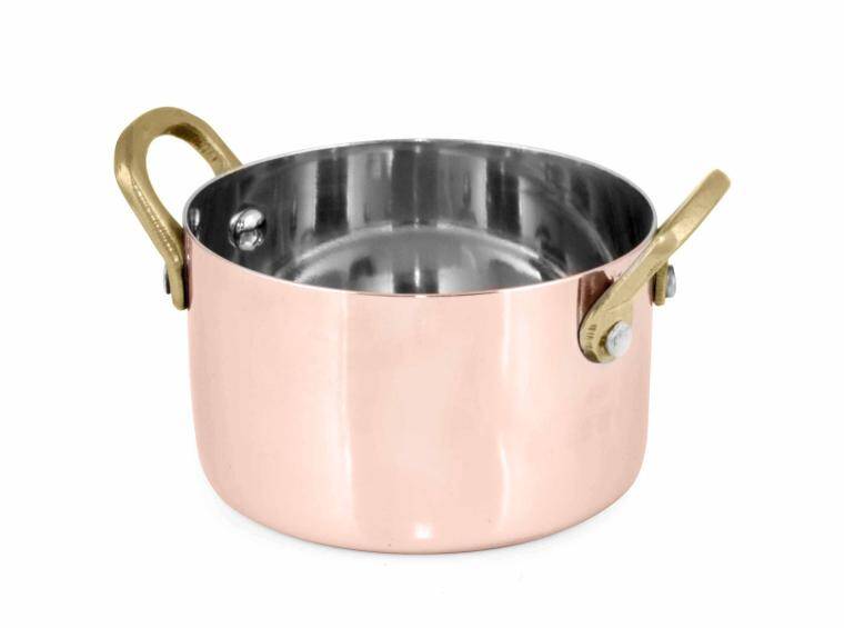 CHARMS, SAUCE POT, 2 HANDLES, COPPER, cap. 350 ml; diam. 90 mm; h. 50 mm