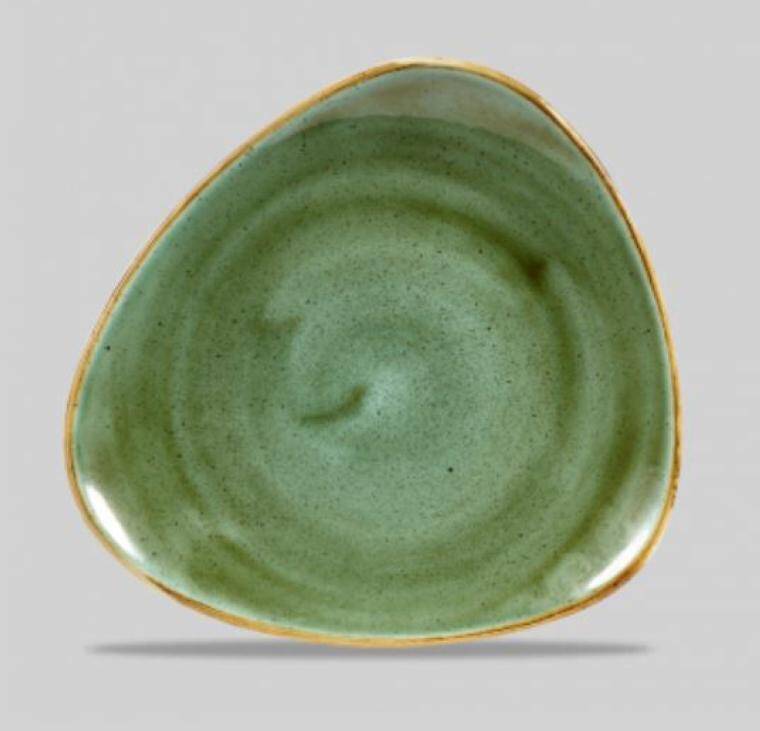 STONECAST SAMPHIRE GREEN Triangle Plate diam. 192 mm