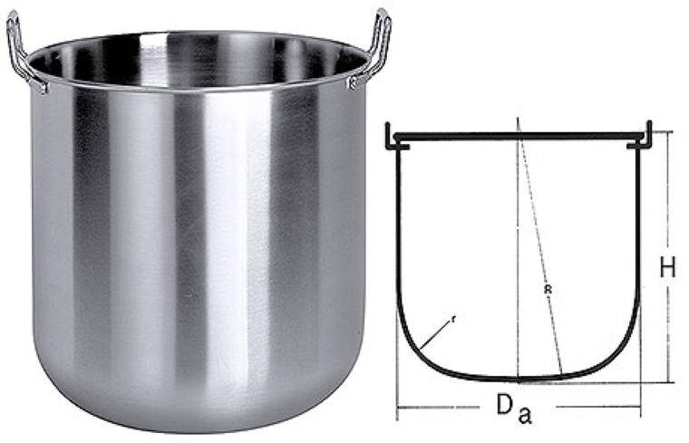 DZIEŻA NIERDZEWNA DO MIKSOWANIA POJ. 25 L, ŚR. 370 MM; XX-CONT-5621/025