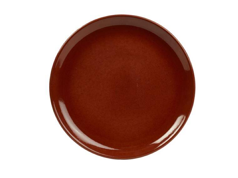 TERRA STONEWARE RUSTIC RED COUPE PLATE diam. 240 mm  MAGAZYN UK